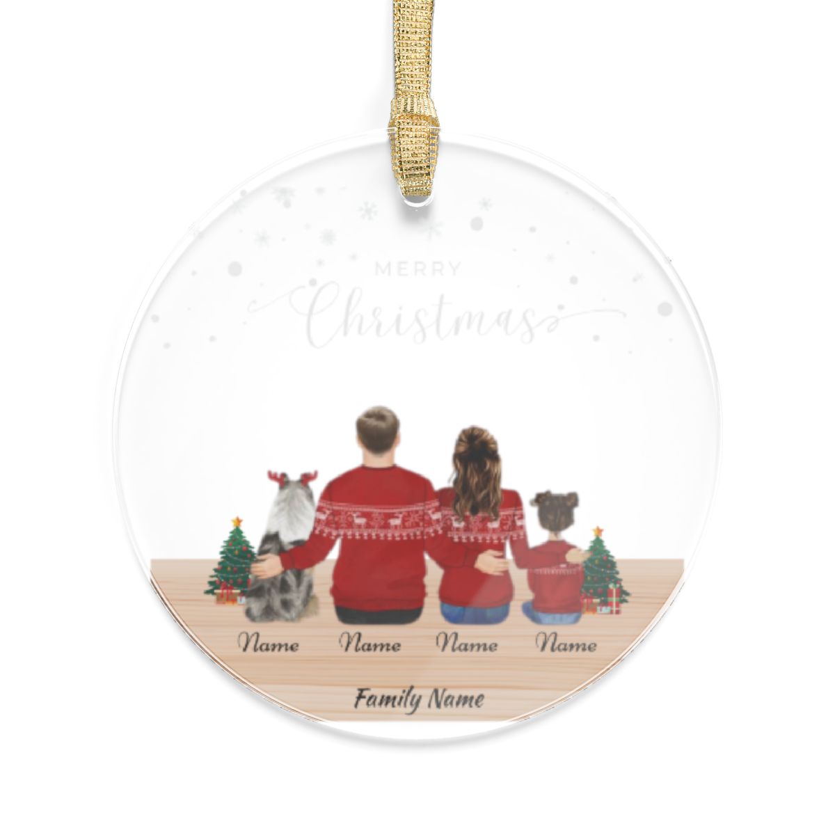 Customize Acrylic Ornament Gift for Family with Pets Family Pet Ornament Holiday Gifts for Husband Personalized Pet Ornament
