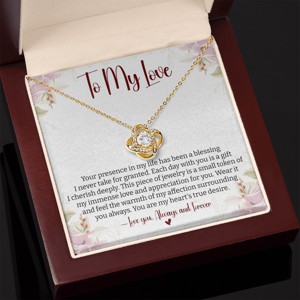 To My Love You Presence Has Been a Blessing - Cherished Jewelry for Wife, Perfect for Valentine's Day, Birthday, Anniversary, Christmas