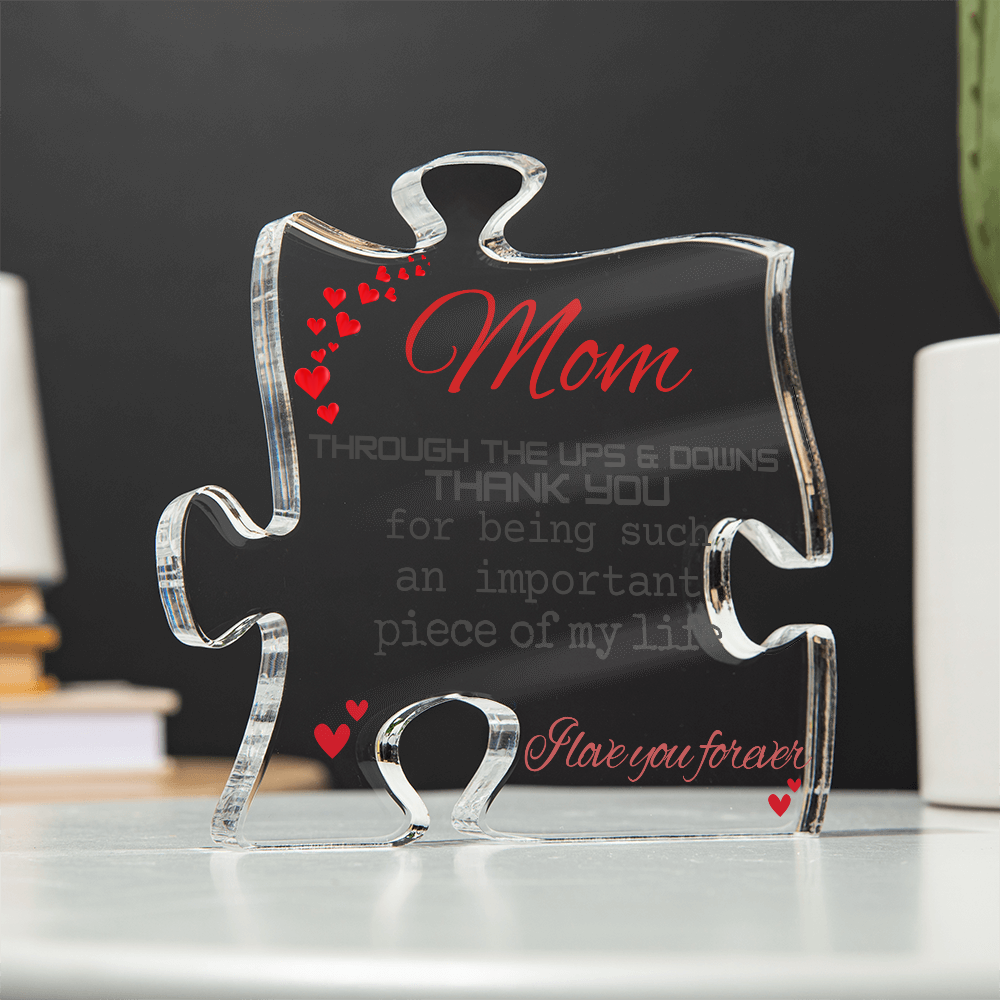 Mom Engraved Acrylic Puzzle Plaque Gifts for Mom, Gift for Mom Birthday Gift for Christmas