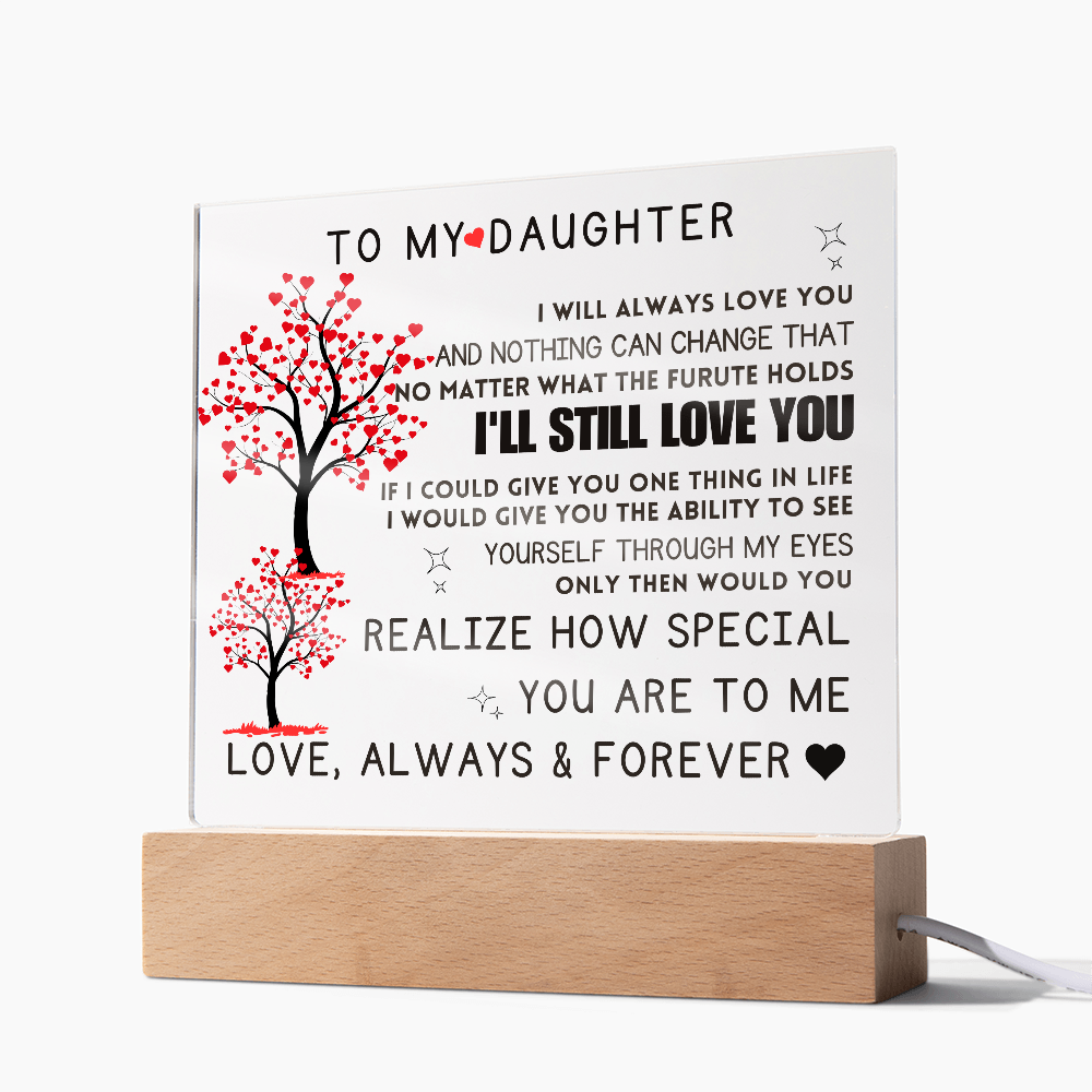 To My Daughter Acrylic Square Plaque Mother Daughter Gift, Gift For Daughter, Daughter Gift, Wedding, Anniversary, Birthday Gift