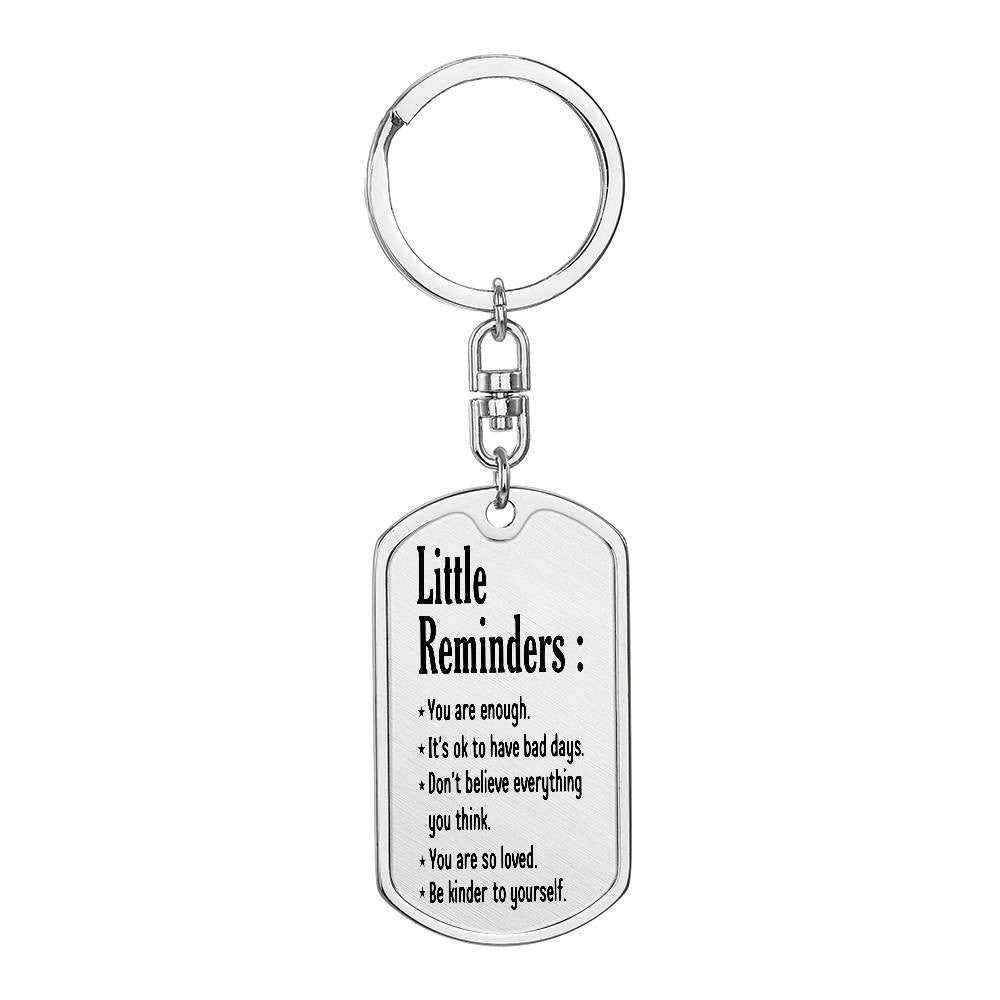 Little Reminders Inspirational Keychain For Women Men Stainless Steel Birthday Christmas Gifts For Son Daughter Best Friend