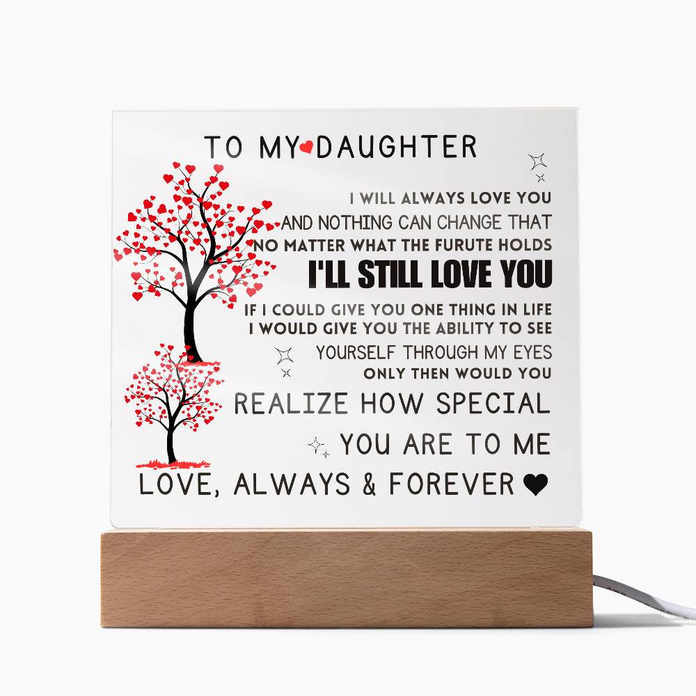 To My Daughter Acrylic Square Plaque Mother Daughter Gift, Gift For Daughter, Daughter Gift, Wedding, Anniversary, Birthday Gift