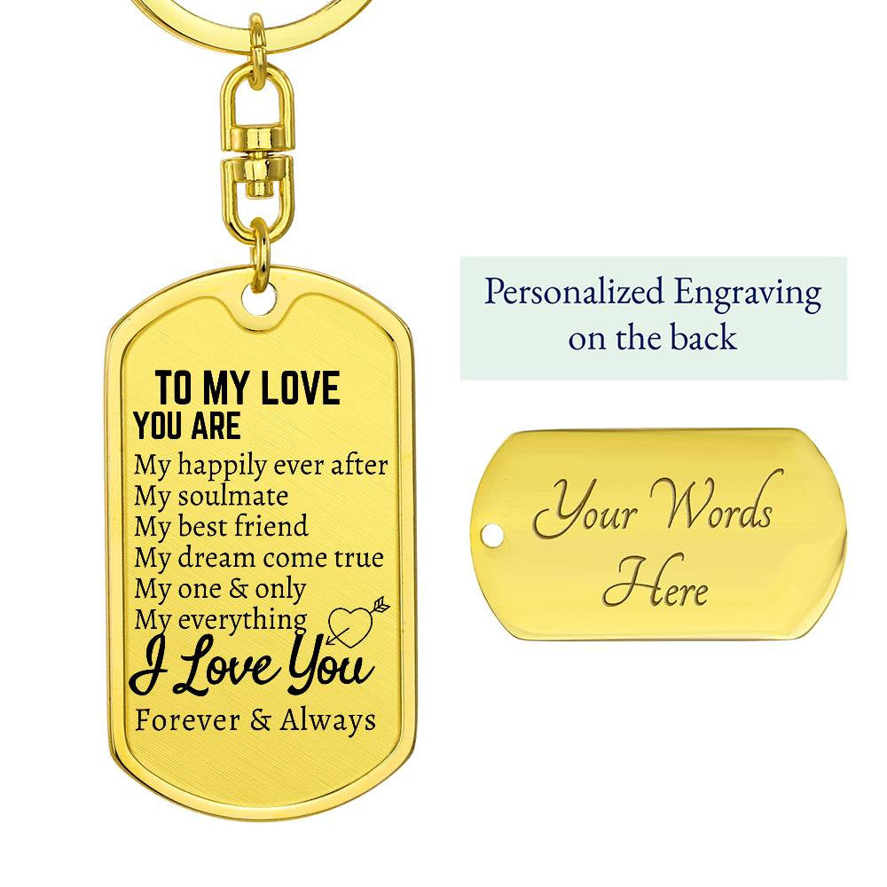 To My Love Keychain Gift For Husband Wife Men Women Anniversary Wedding Birthday Gift Lovers Day Christmas I Love You Keychain For Boyfriend Girlfriend Lover