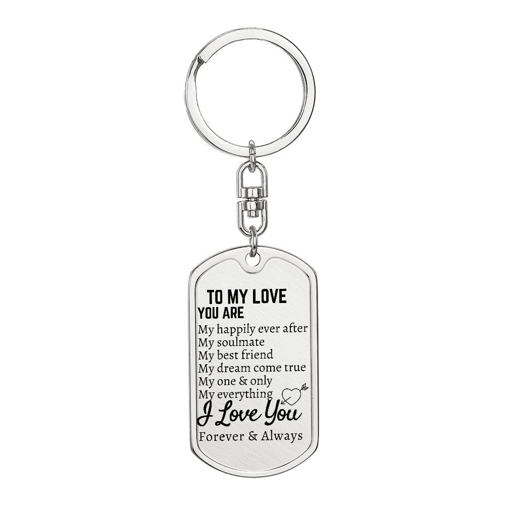 To My Love Keychain Gift For Husband Wife Men Women Anniversary Wedding Birthday Gift Lovers Day Christmas I Love You Keychain For Boyfriend Girlfriend Lover