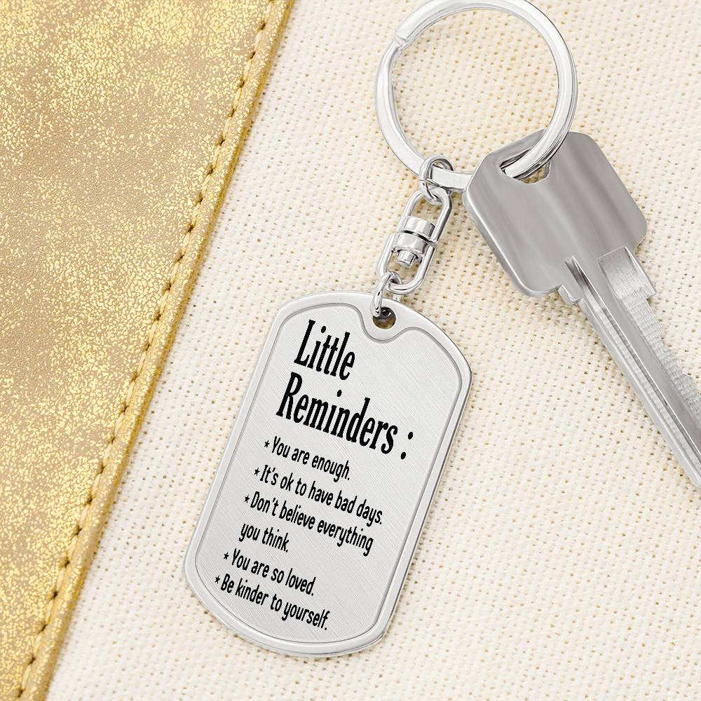 Little Reminders Inspirational Keychain For Women Men Stainless Steel Birthday Christmas Gifts For Son Daughter Best Friend