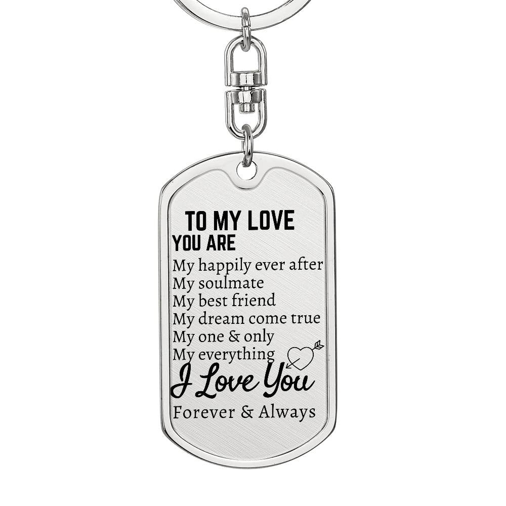 To My Love Keychain Gift For Husband Wife Men Women Anniversary Wedding Birthday Gift Lovers Day Christmas I Love You Keychain For Boyfriend Girlfriend Lover