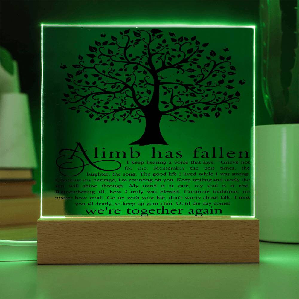 A Limb Has Fallen Memorial Garden Stone, Sympathy Gift, Slate Grave Marker, Keepsake, Remembrance, Bereavement Gift, Loss of a Loved One
