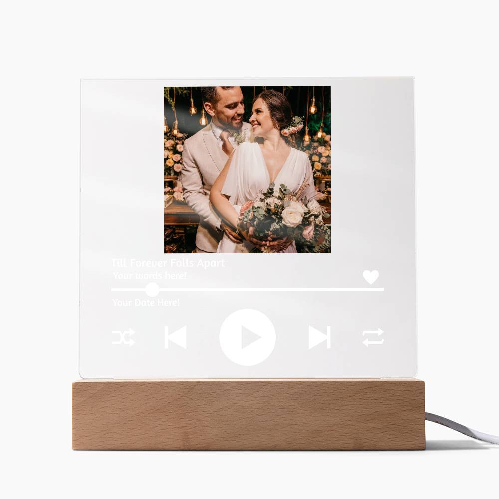 Personalized Photo Song Acrylic Square Plaque Gift for Husband Gift for Wife Gift for Anniversary Christmas Wedding