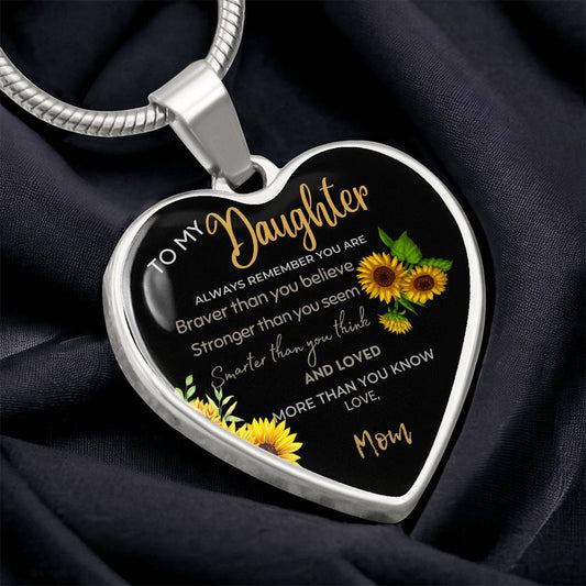 Daughter Necklace To My Daughter You Are Loved More Than You Know gift for Daughter Gifts for Christmas Anniversary Birthday Wedding Heart Pendant Necklace Gifts For Daughter