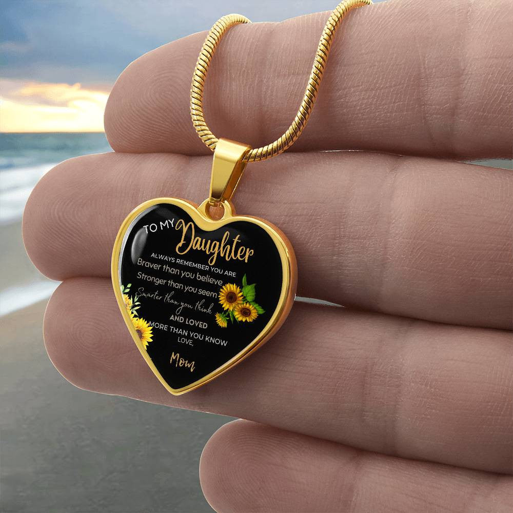 Daughter Necklace To My Daughter You Are Loved More Than You Know gift for Daughter Gifts for Christmas Anniversary Birthday Wedding Heart Pendant Necklace Gifts For Daughter