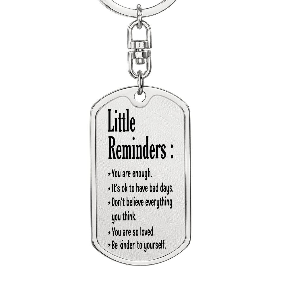Little Reminders Inspirational Keychain For Women Men Stainless Steel Birthday Christmas Gifts For Son Daughter Best Friend