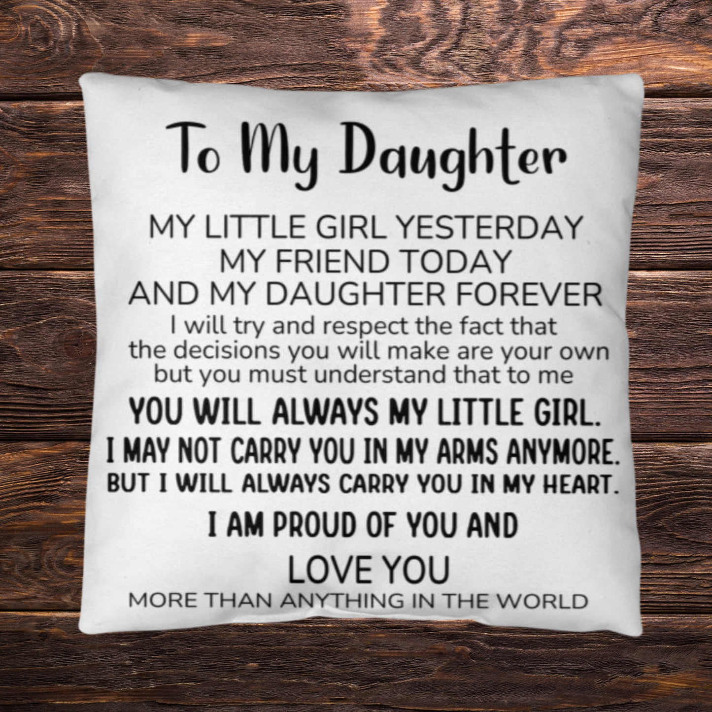 Daughter Gifts From Mom Dad To Daughter Pillow Cushion Yesterday My Friends Today My Daughter Forever - Daughter Birthday Gifts From Parents Pillow For Home Gift