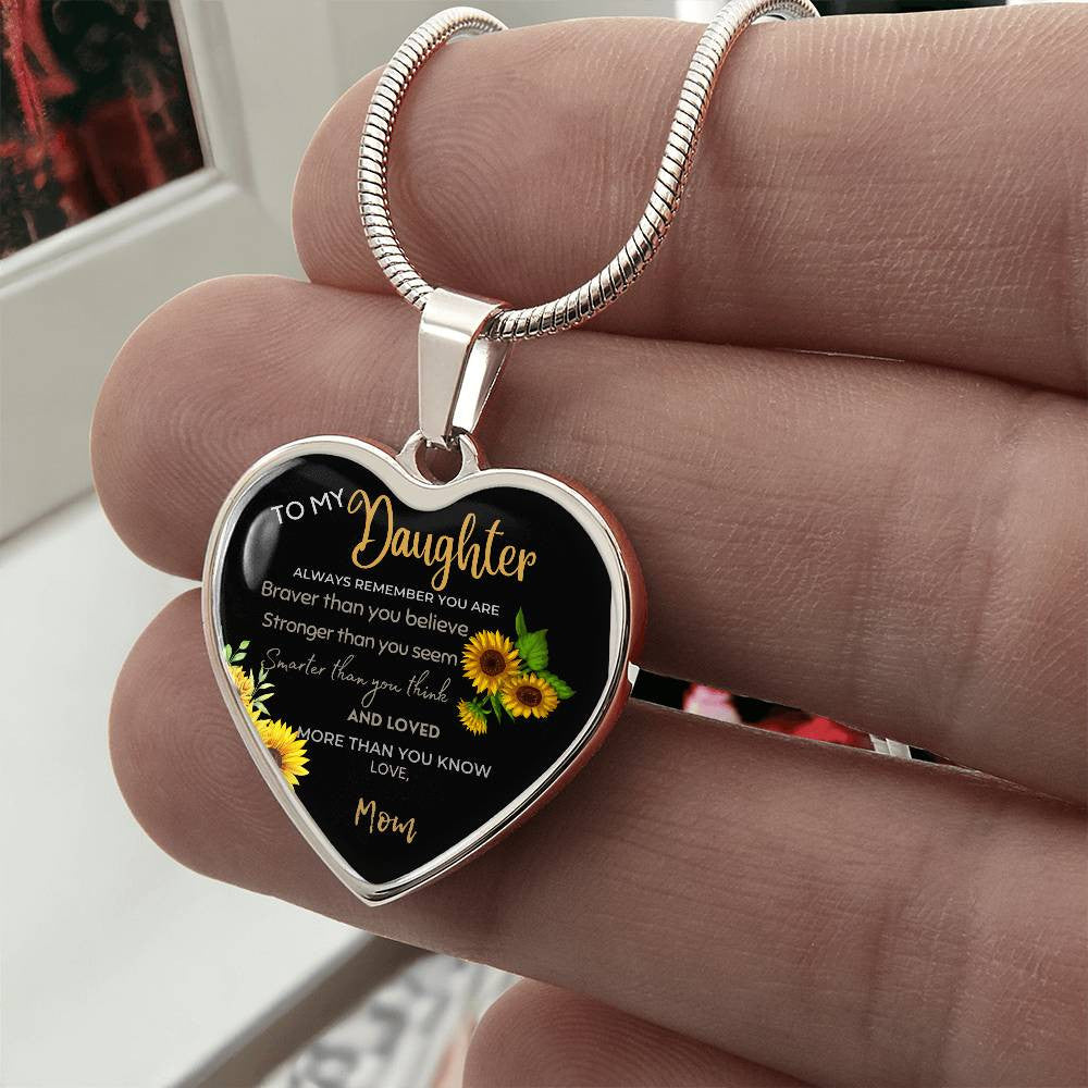 Daughter Necklace To My Daughter You Are Loved More Than You Know gift for Daughter Gifts for Christmas Anniversary Birthday Wedding Heart Pendant Necklace Gifts For Daughter