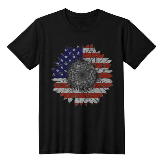 America Sunflower Shirt, USA Flag Flower T Shirt, Gift For American, 4th Of July Flag Graphic T-Shirt, Freedom TShirt, Independence Shirt