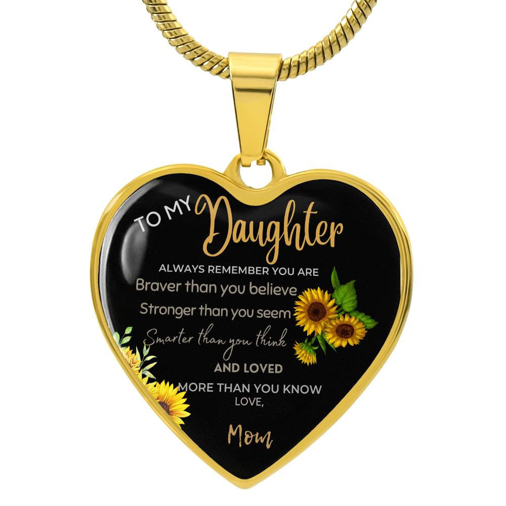 Daughter Necklace To My Daughter You Are Loved More Than You Know gift for Daughter Gifts for Christmas Anniversary Birthday Wedding Heart Pendant Necklace Gifts For Daughter