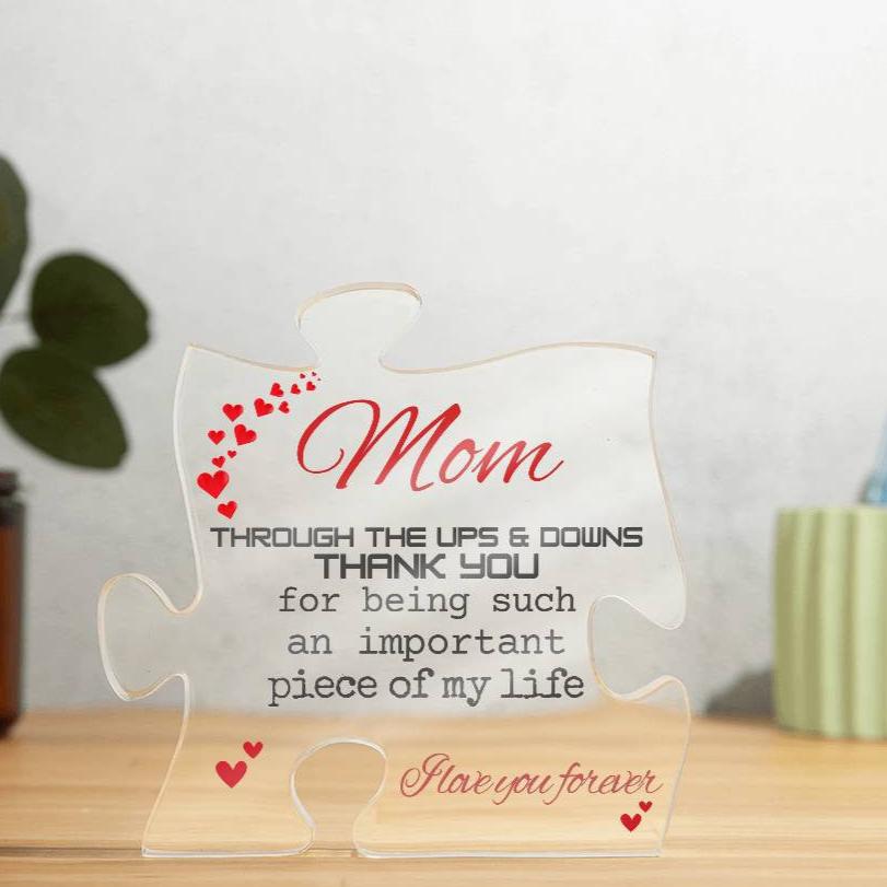 Mom Engraved Acrylic Puzzle Plaque Gifts for Mom, Gift for Mom Birthday Gift for Christmas