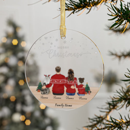 Customize Acrylic Ornament Gift for Family with Pets  Family Pet Ornament  Holiday Gifts for Husband  Personalized Pet Ornament