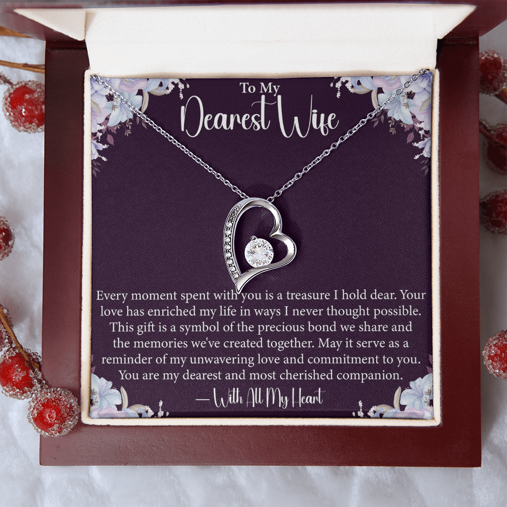 To My Dearest Wife - Forever Love Necklace- Unique Gift for Wife on Valentine's Day, Birthday, Anniversary, Christmas