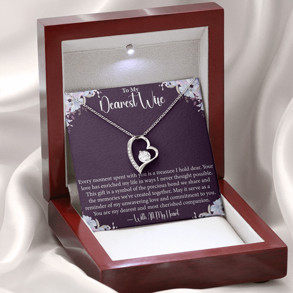 To My Dearest Wife - Forever Love Necklace- Unique Gift for Wife on Valentine's Day, Birthday, Anniversary, Christmas