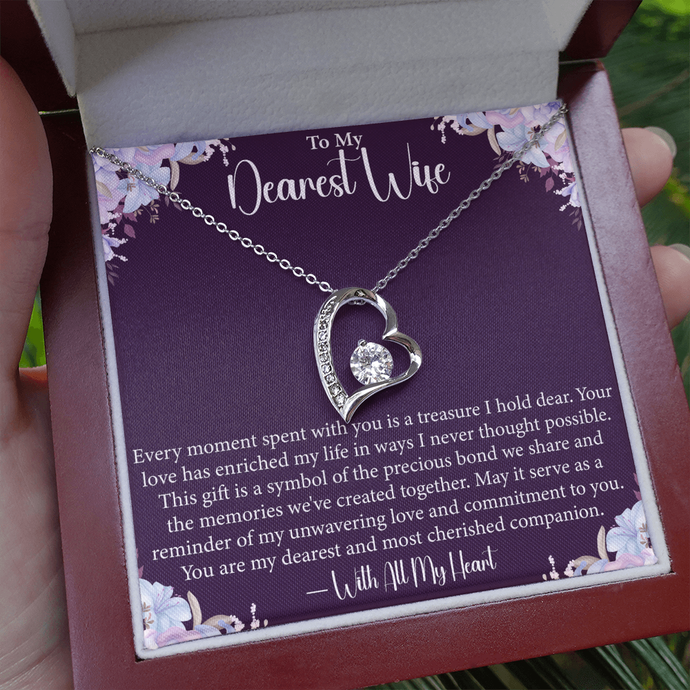 To My Dearest Wife - Forever Love Necklace- Unique Gift for Wife on Valentine's Day, Birthday, Anniversary, Christmas