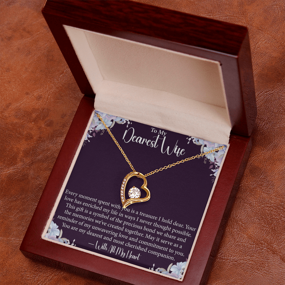 To My Dearest Wife - Forever Love Necklace- Unique Gift for Wife on Valentine's Day, Birthday, Anniversary, Christmas