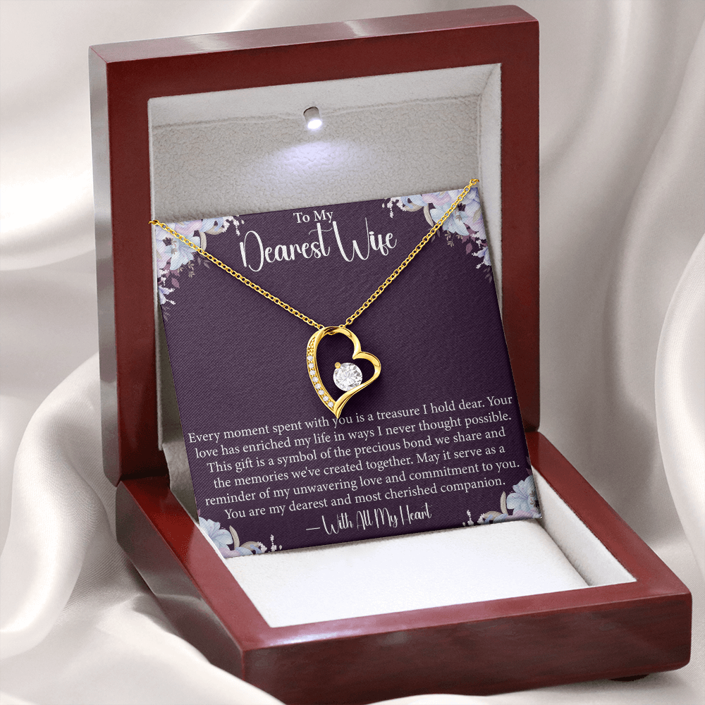 To My Dearest Wife - Forever Love Necklace- Unique Gift for Wife on Valentine's Day, Birthday, Anniversary, Christmas