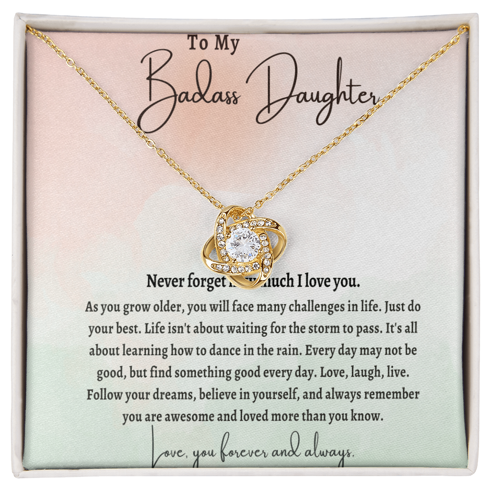 Love Knot Necklace – 14k White Gold or 18k Yellow Gold Over Stainless Steel, Cubic Zirconia Pendant | Perfect Gift for Her – Anniversary, Birthday, Special Occasions