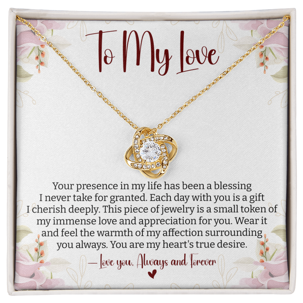 To My Love You Presence Has Been a Blessing - Cherished Jewelry for Wife, Perfect for Valentine's Day, Birthday, Anniversary, Christmas