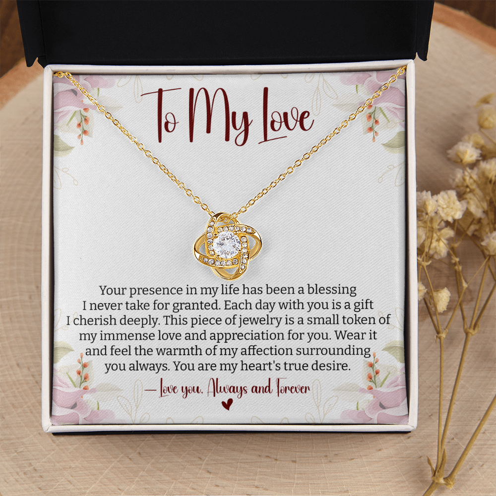To My Love You Presence Has Been a Blessing - Cherished Jewelry for Wife, Perfect for Valentine's Day, Birthday, Anniversary, Christmas