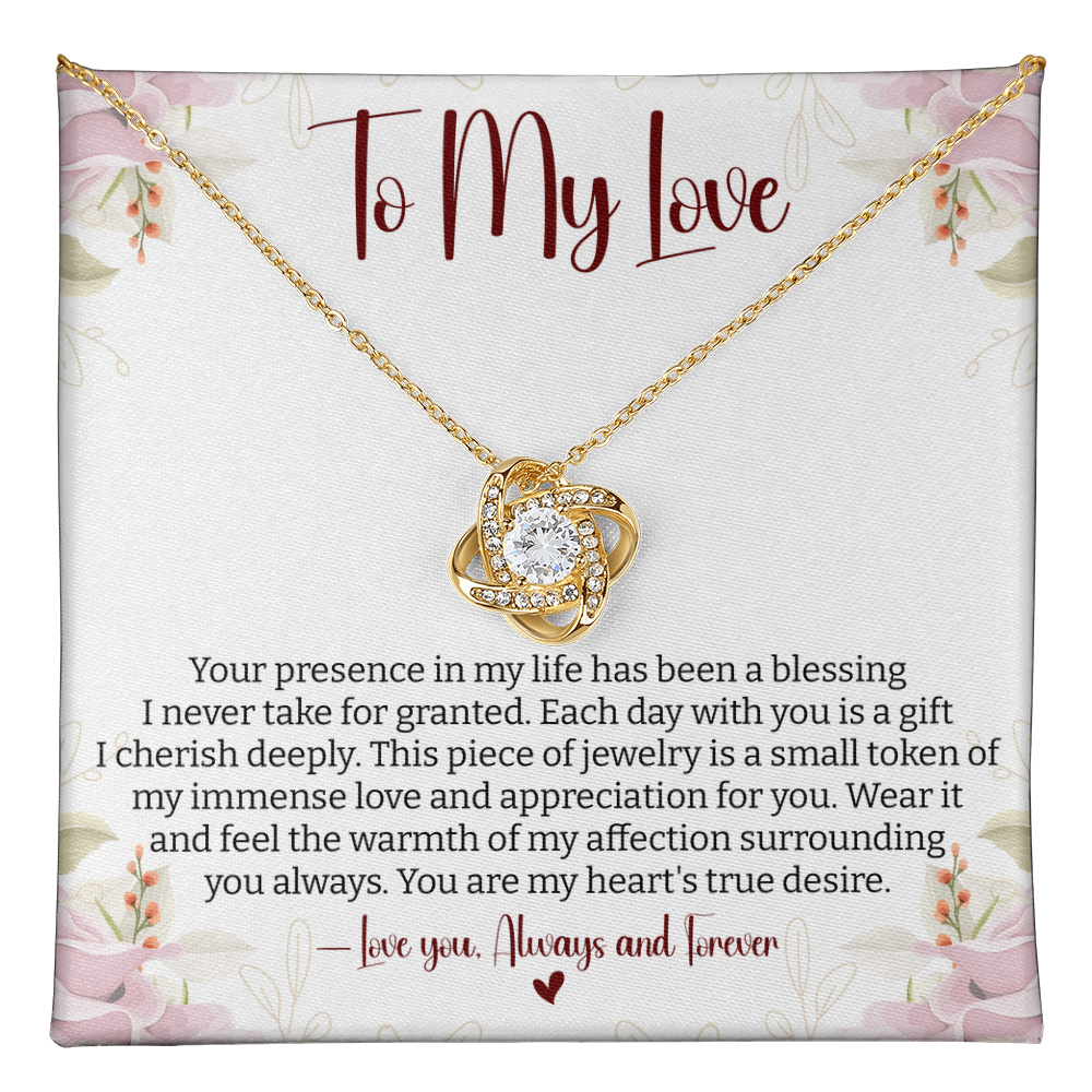 To My Love You Presence Has Been a Blessing - Cherished Jewelry for Wife, Perfect for Valentine's Day, Birthday, Anniversary, Christmas
