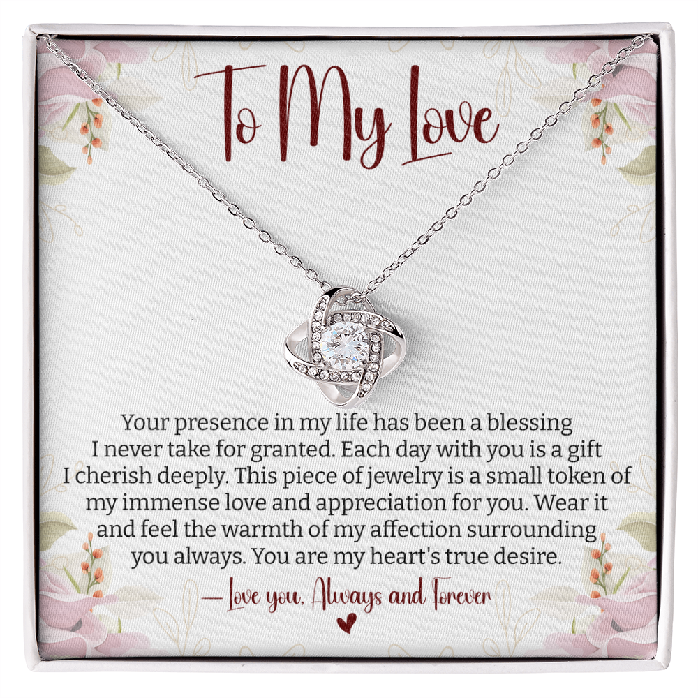 To My Love You Presence Has Been a Blessing - Cherished Jewelry for Wife, Perfect for Valentine's Day, Birthday, Anniversary, Christmas