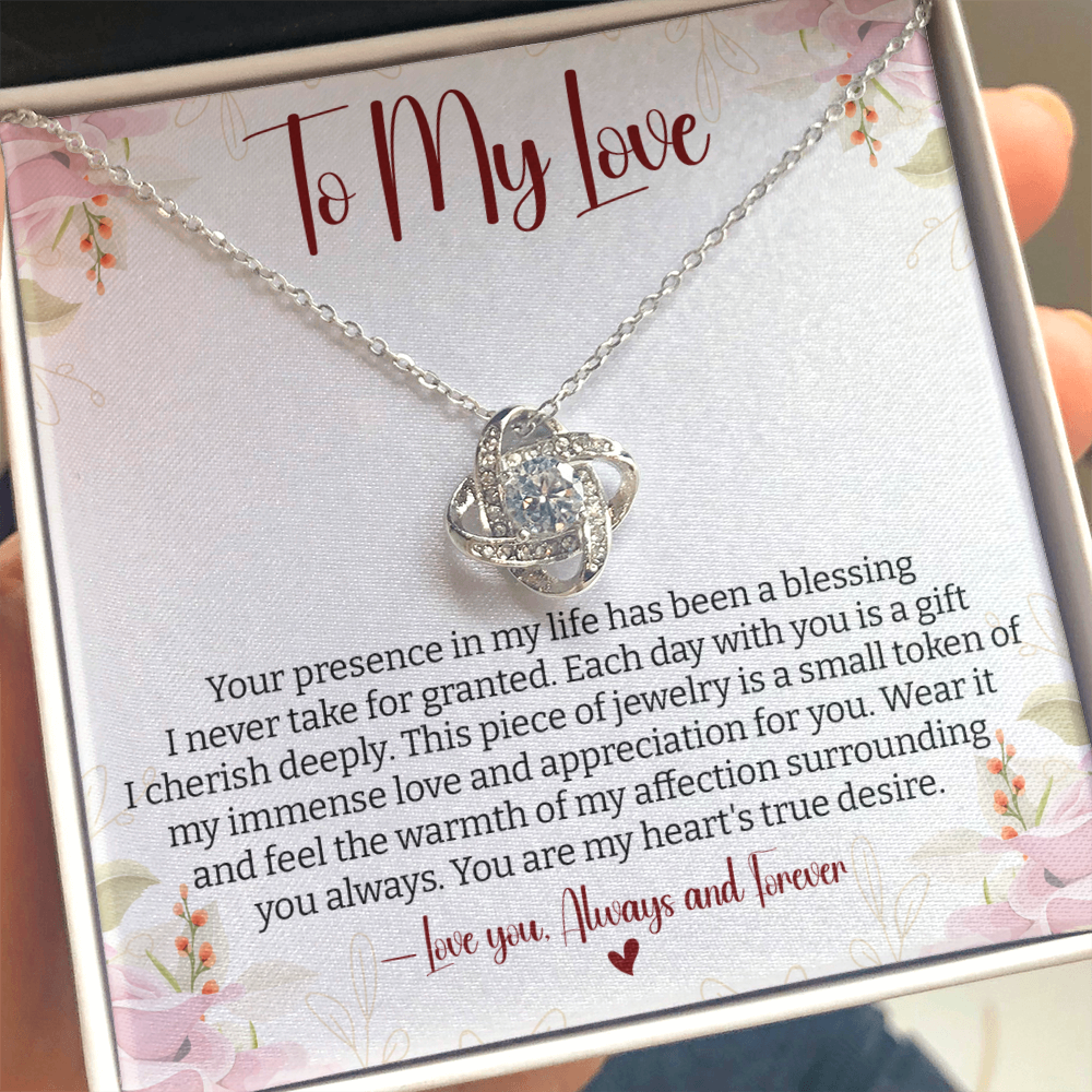 To My Love You Presence Has Been a Blessing - Cherished Jewelry for Wife, Perfect for Valentine's Day, Birthday, Anniversary, Christmas