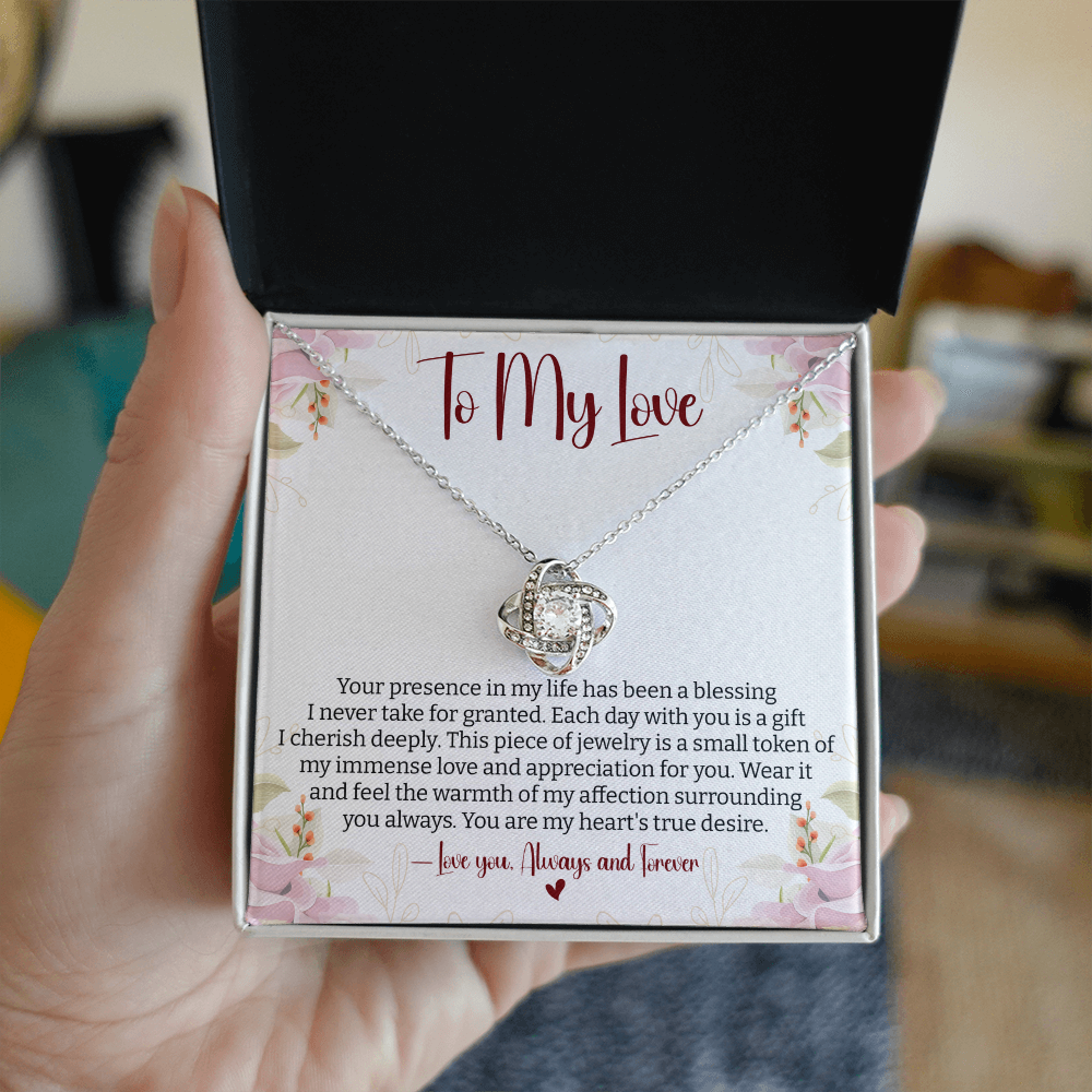 To My Love You Presence Has Been a Blessing - Cherished Jewelry for Wife, Perfect for Valentine's Day, Birthday, Anniversary, Christmas