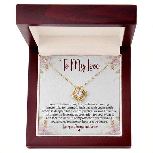 To My Love You Presence Has Been a Blessing - Cherished Jewelry for Wife, Perfect for Valentine's Day, Birthday, Anniversary, Christmas