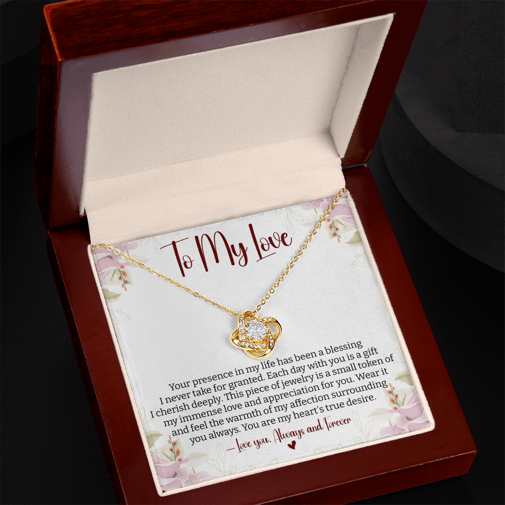 To My Love You Presence Has Been a Blessing - Cherished Jewelry for Wife, Perfect for Valentine's Day, Birthday, Anniversary, Christmas