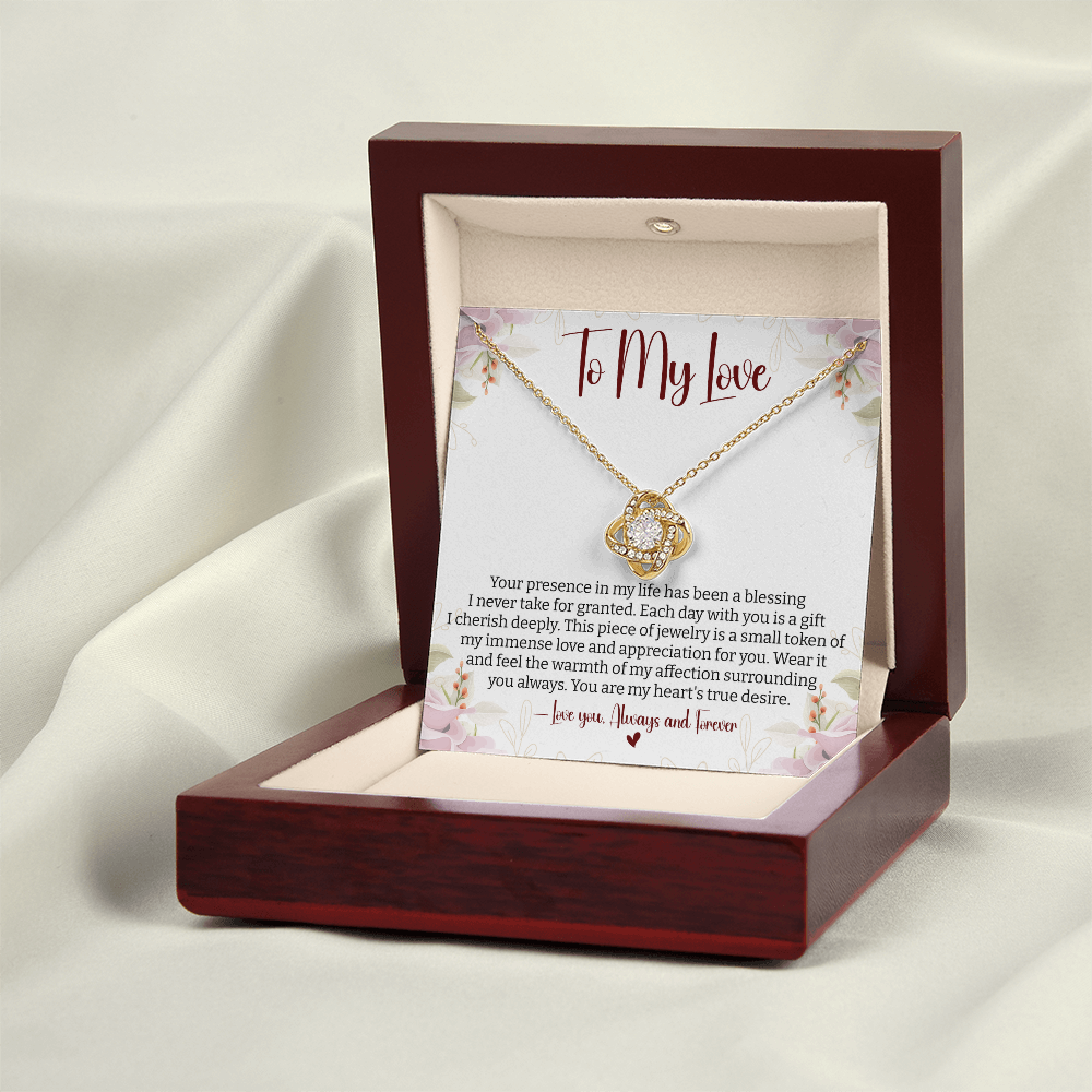 To My Love You Presence Has Been a Blessing - Cherished Jewelry for Wife, Perfect for Valentine's Day, Birthday, Anniversary, Christmas