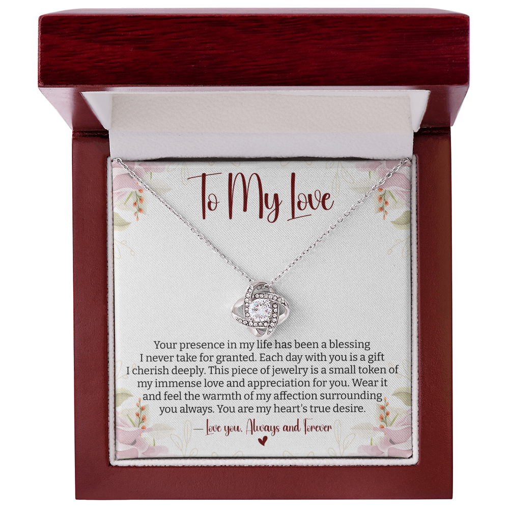 To My Love You Presence Has Been a Blessing - Cherished Jewelry for Wife, Perfect for Valentine's Day, Birthday, Anniversary, Christmas