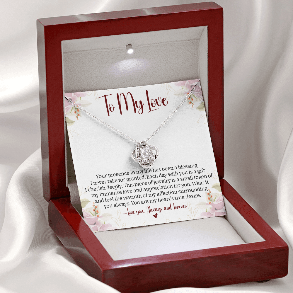 To My Love You Presence Has Been a Blessing - Cherished Jewelry for Wife, Perfect for Valentine's Day, Birthday, Anniversary, Christmas