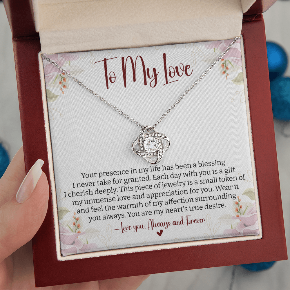 To My Love You Presence Has Been a Blessing - Cherished Jewelry for Wife, Perfect for Valentine's Day, Birthday, Anniversary, Christmas