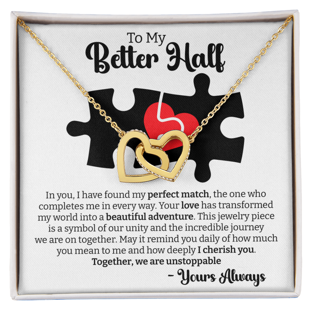 Perfect Match Interlocking Hearts – Heartfelt Necklace for Wife, Perfect for Valentine's Day, Birthday, Anniversary, Christmas