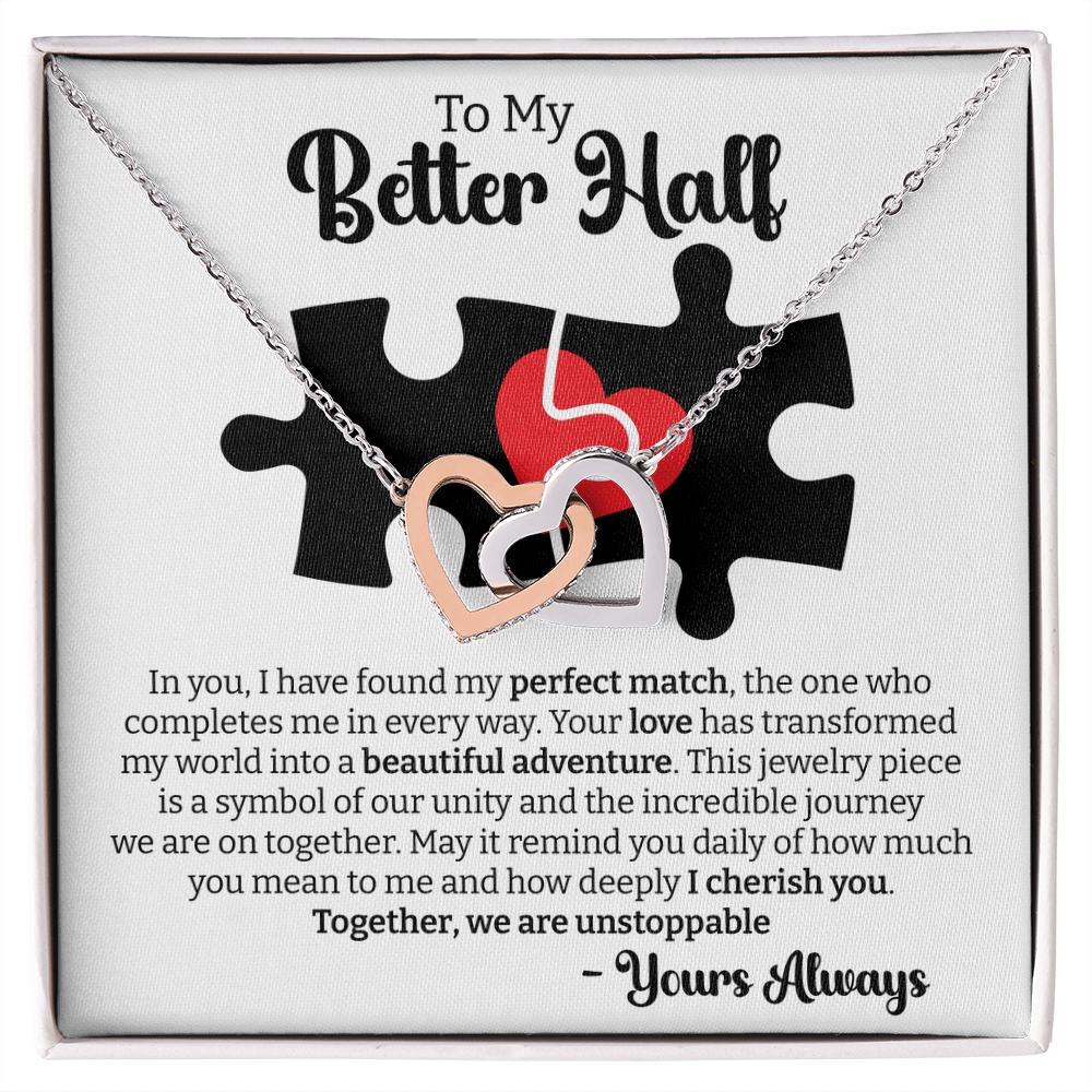 Perfect Match Interlocking Hearts – Heartfelt Necklace for Wife, Perfect for Valentine's Day, Birthday, Anniversary, Christmas