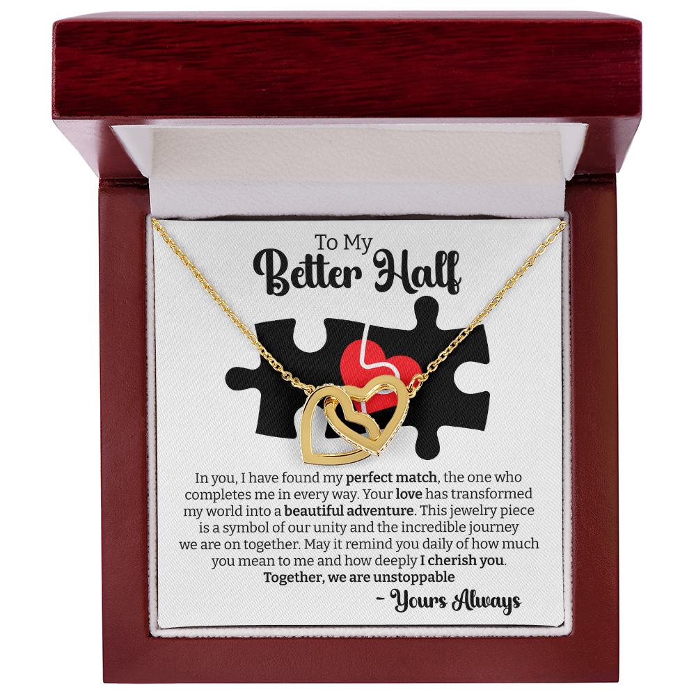 Perfect Match Interlocking Hearts – Heartfelt Necklace for Wife, Perfect for Valentine's Day, Birthday, Anniversary, Christmas