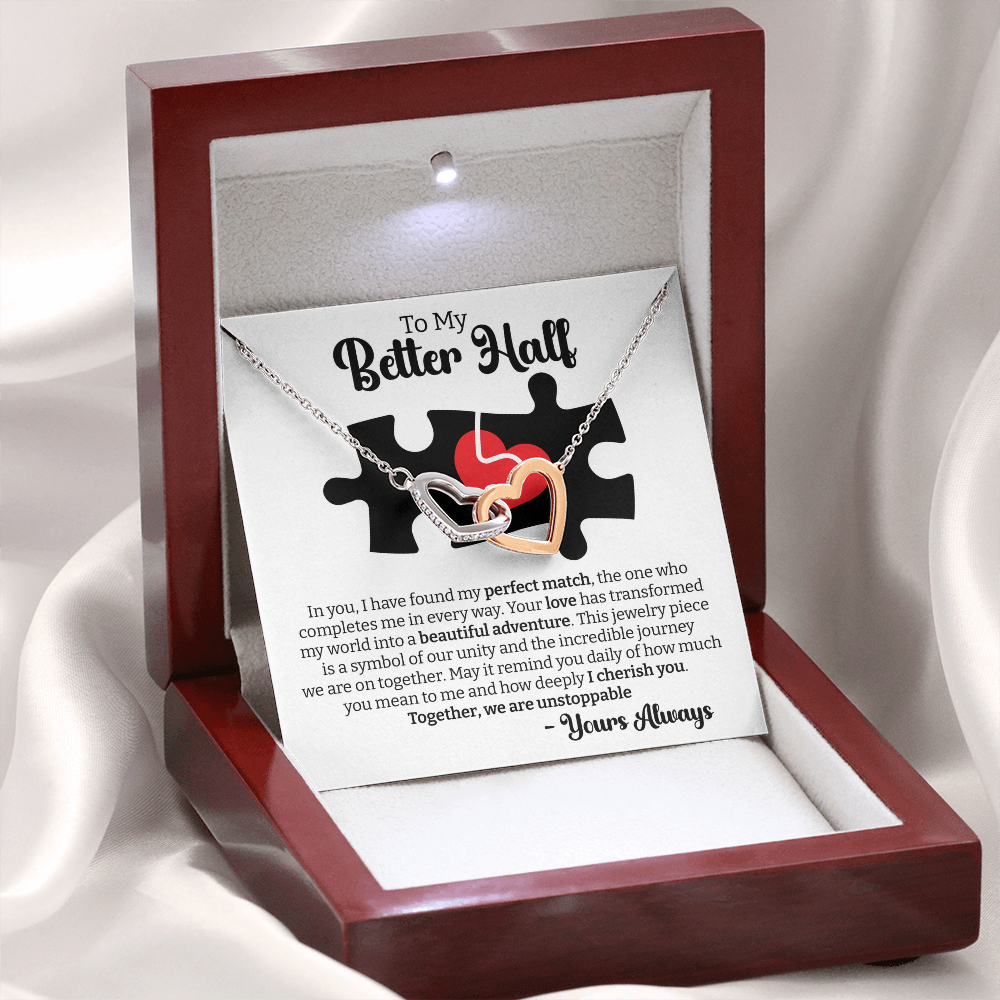 Perfect Match Interlocking Hearts – Heartfelt Necklace for Wife, Perfect for Valentine's Day, Birthday, Anniversary, Christmas