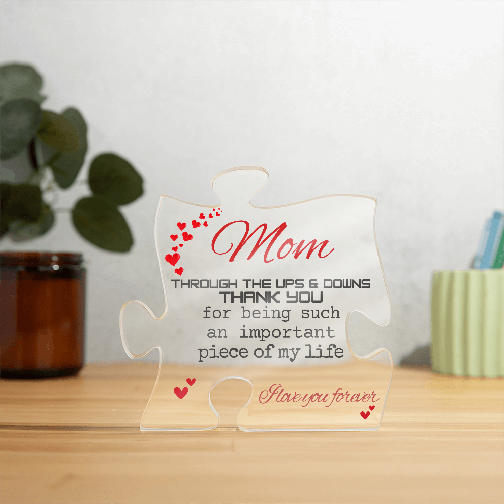 Mom Engraved Acrylic Puzzle Plaque Gifts for Mom, Gift for Mom Birthday Gift for Christmas