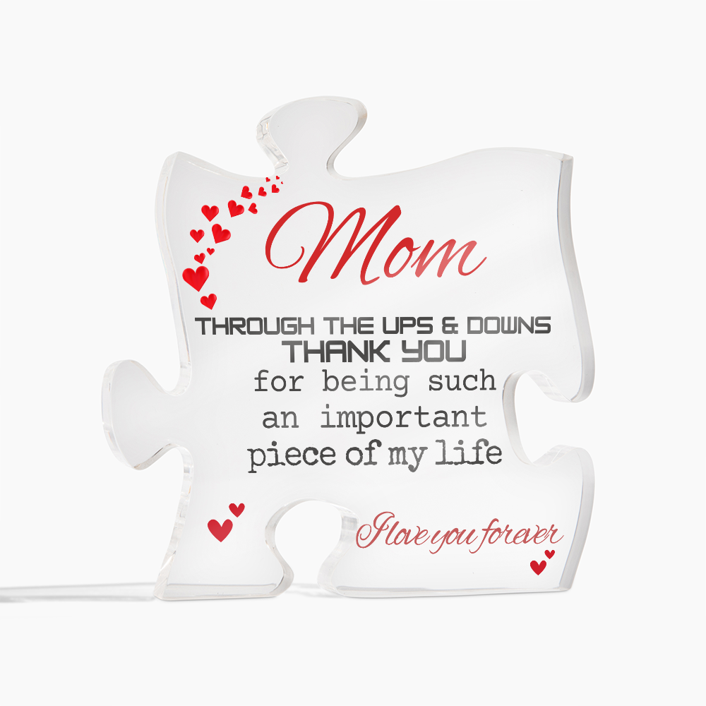 Mom Engraved Acrylic Puzzle Plaque Gifts for Mom, Gift for Mom Birthday Gift for Christmas