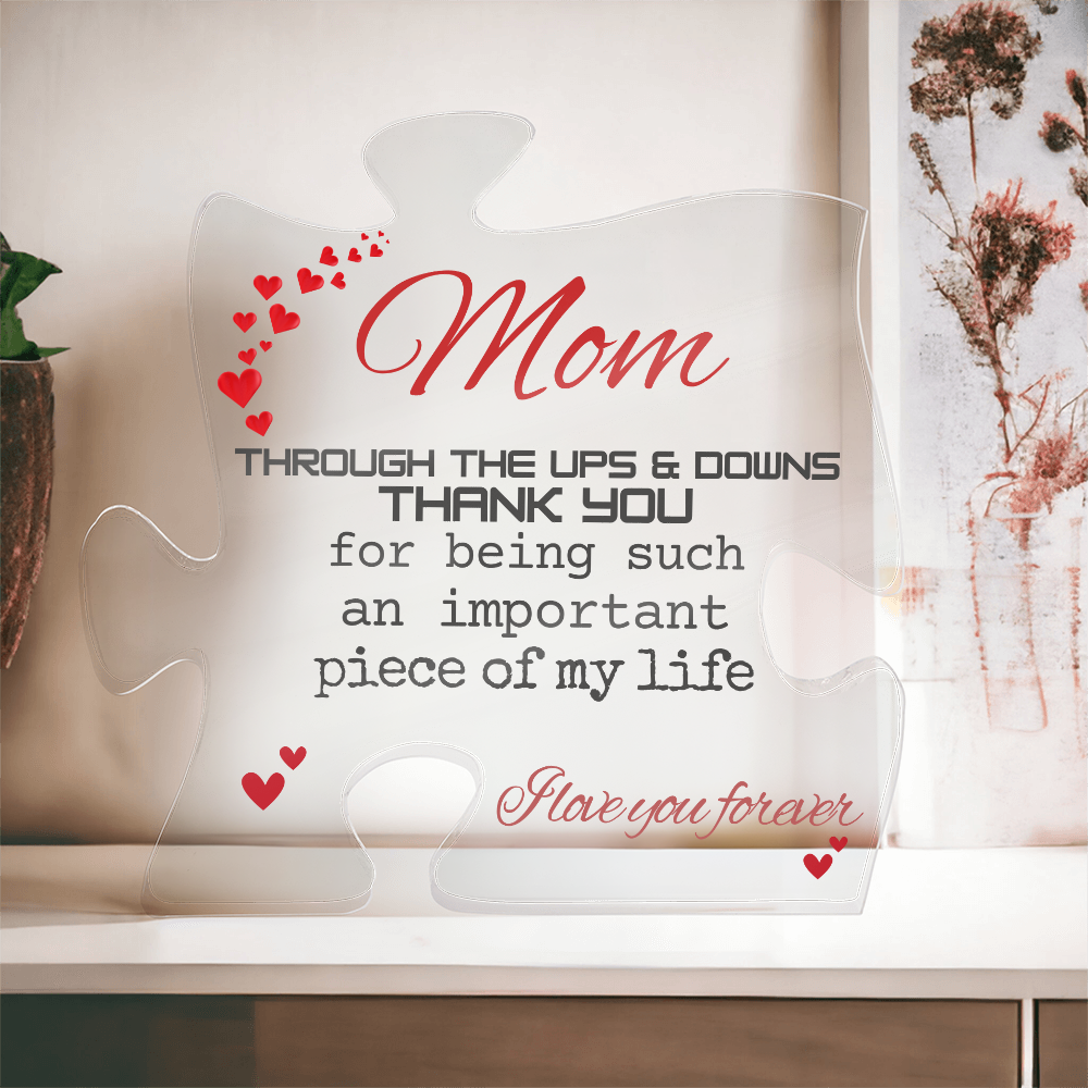 Mom Engraved Acrylic Puzzle Plaque Gifts for Mom, Gift for Mom Birthday Gift for Christmas