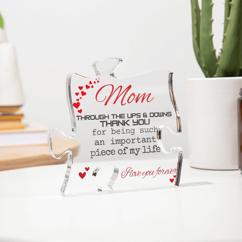 Mom Engraved Acrylic Puzzle Plaque Gifts for Mom, Gift for Mom Birthday Gift for Christmas