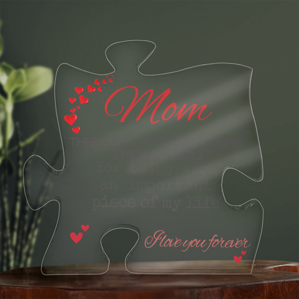 Mom Engraved Acrylic Puzzle Plaque Gifts for Mom, Gift for Mom Birthday Gift for Christmas