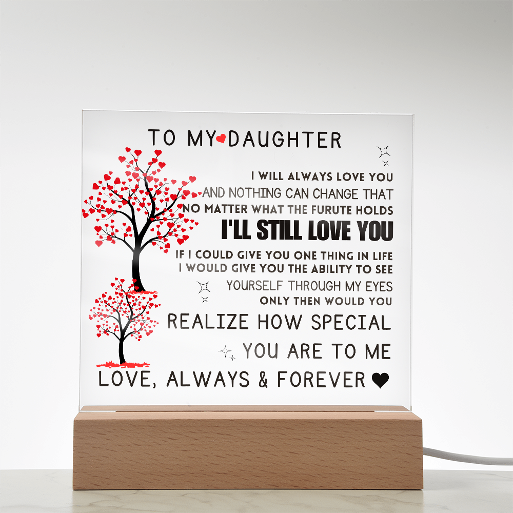 To My Daughter Acrylic Square Plaque Mother Daughter Gift, Gift For Daughter, Daughter Gift, Wedding, Anniversary, Birthday Gift