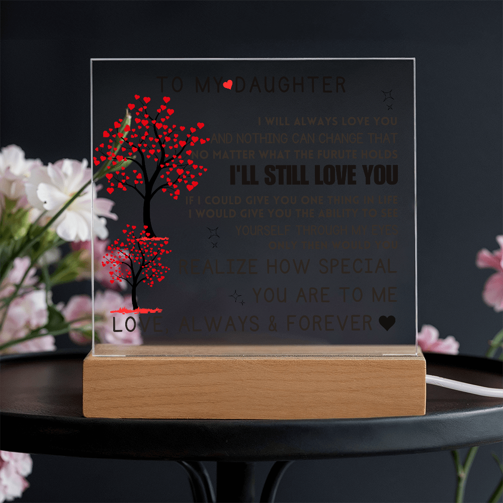 To My Daughter Acrylic Square Plaque Mother Daughter Gift, Gift For Daughter, Daughter Gift, Wedding, Anniversary, Birthday Gift